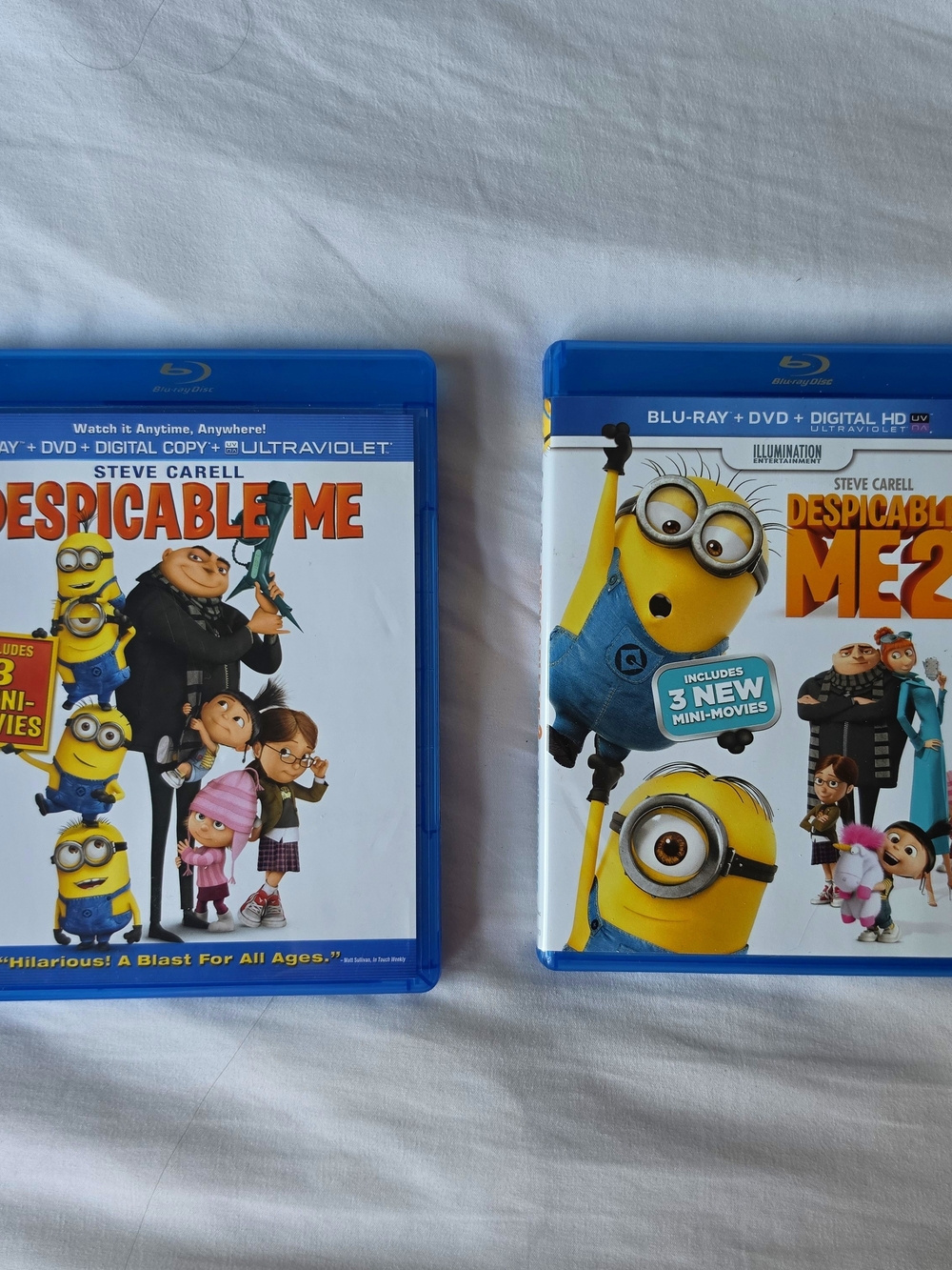 Despicable Me 1 & 2 Blu-ray + DVD - Lot of 2